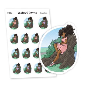 Reading in the park Planner Stickers, Nia - S1085/S1109, Book Planner Stickers