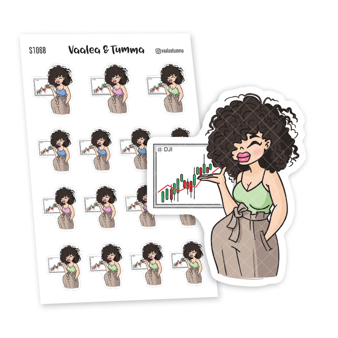Stock market Planner Stickers Nia S1054/S1068 Stock Etsy