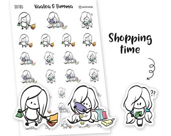 Shopping Time planner stickers, Ensi - S0165, Shopping stickers, Kawaii stickers, Cute Planner Girl