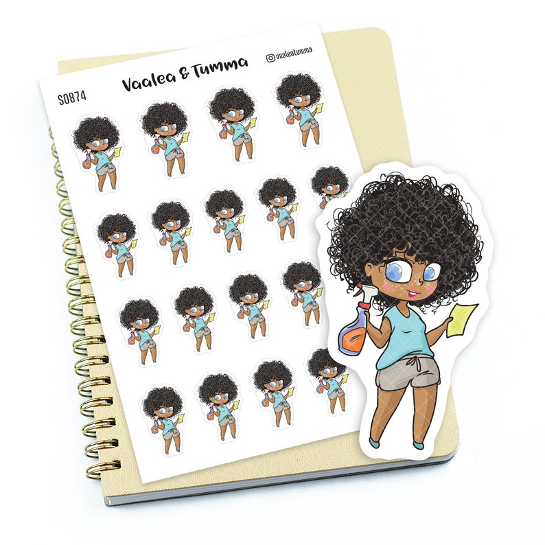Clean the house S0874S0898S0874blue Planner stickers Zuri Wipe off the dust stickers
