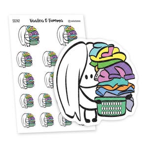 Wäschetag Aufkleber, Ensi - S0242, Sticker für den Haushaltsplan, Haushaltsaufkleber