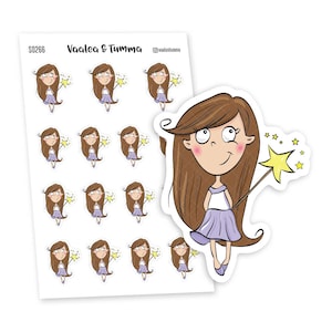 Life is Magic planner stickers, Vaalea - S0265-266, Fairy Planner Stickers, Blonde Girl Stickers