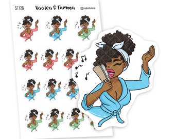 Adesivos para planner "Música é a minha vida", cantora kawaii