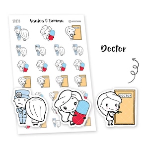 Piiku planner stickers - Doctor, S0333, Doctor Appointment, Medical stickers, Health stickers, Hospital stickers