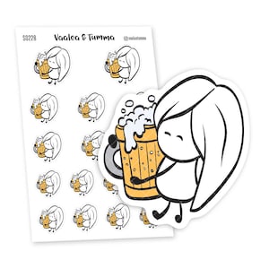 Wish You Were Beer Planner Stickers, Ensi - S0228, Drinking Alcohol Stickers, Cute Drunk Stickers, Beer stickers