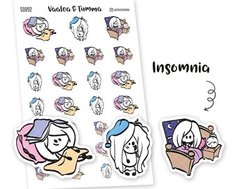 Ensi - Insomnia Planner stickers, S0092, Sleeping Girl, Sleep In stickers