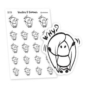 Ensi Planner Stickers - ¿POR QUÉ?!, S0139, Angry stickers, Cute stickers, Sad planner stickers, WTF stickers, Bad days stickers