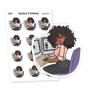 Zoom Conference Themed Planner Sticker Set, Nia - S0966/S0985