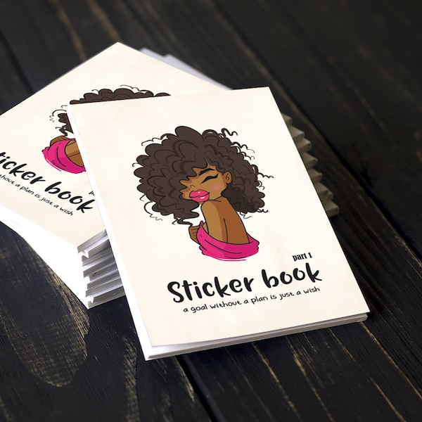 PARTE 1. Mini libro de stickers - Nia / Piel marrón, 32 mini hojas, 250 stickers, SB003. Libro de pegatinas, kit de pegatinas, pegatinas de chicas negras