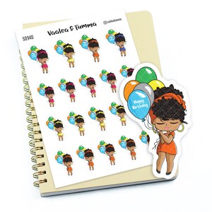 Adesivos para agenda "Zuri" - Feliz aniversário, S0940/S0949