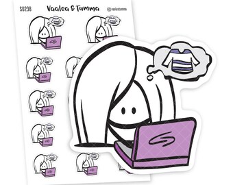 Ensi Planner Stickers: Online Shopping Character Stickers