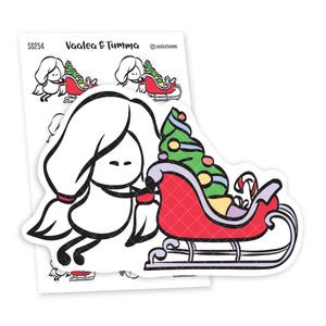 Kerstplannerstickers, Ensi - S0254, kerstplannerstickers, kerstsleeën