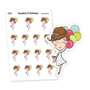 Happy Birthday Planner Stickers, Vaalea - S0280-281, Birthday stickers