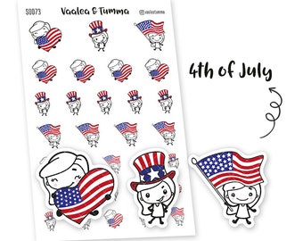 Piiku - 4th of July planner stickers, S0073, Independence day, cute stickers