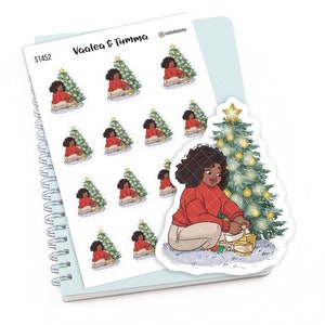 Pegatinas sorpresa navideña / Desempaquetado de árbol de Navidad / Decoración de planificador festivo / Jada, S1452