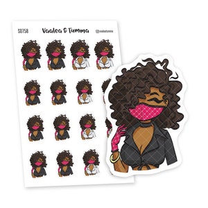 Manténgase seguro y saludable Planner Stickers, Nia - S0758/S0777, Face mask Planner Stickers