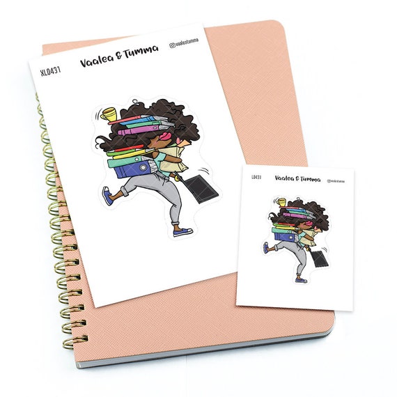 Rush job - Large / Extra large planner stickers "Nia/Brown skin", L0431/XL0431