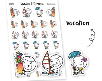かわいいバケーションプランナーステッカー - 夏の旅行プランナー