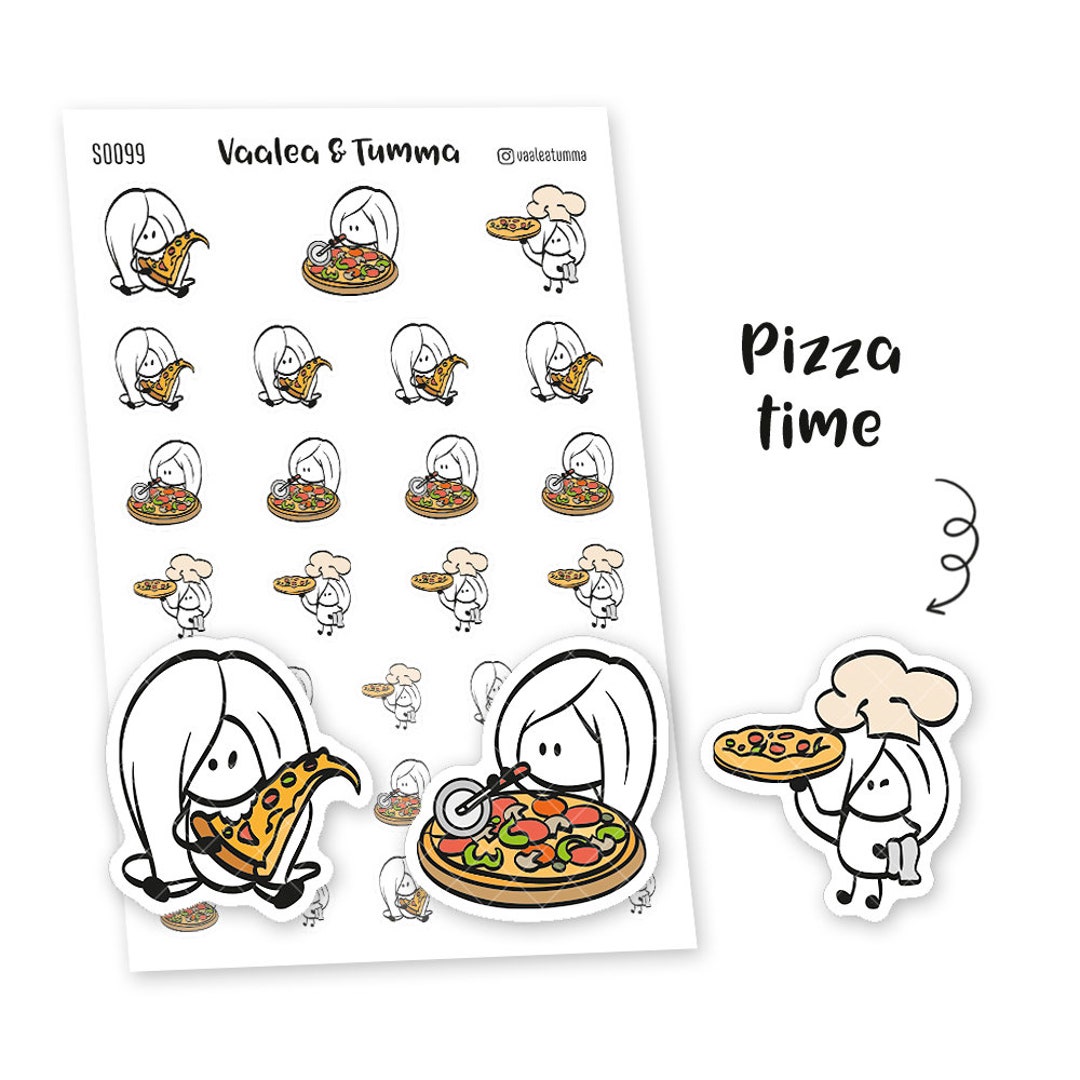 Ensi Pizza Planner Stickers, S0099, Pizza Time Stickers, Pizza Party ...