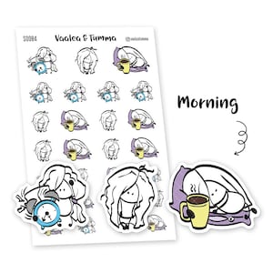 Pegatinas del planificador Ensi - Mañana, S0084, Pegatinas lindas, Pegatinas de buenos días, Pegatinas de personajes