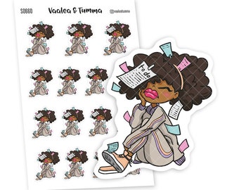 Kawaii To Do List Planner Stickers, Nia, Hand-Drawn