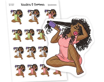 Nia planner stickers - Comb hair, S1127/S1151