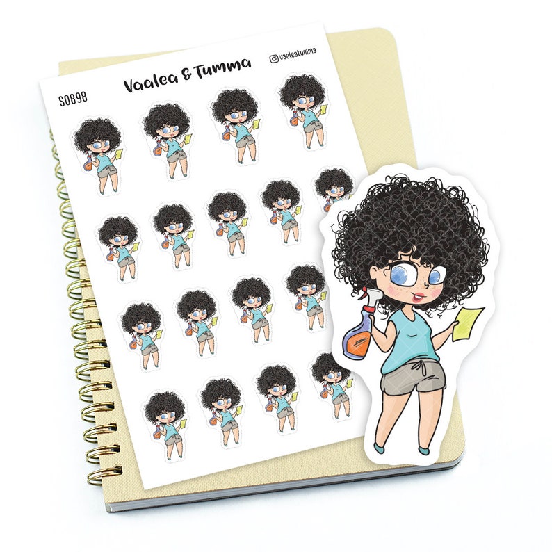 Clean the house S0874S0898S0874blue Planner stickers Zuri Wipe off the dust stickers