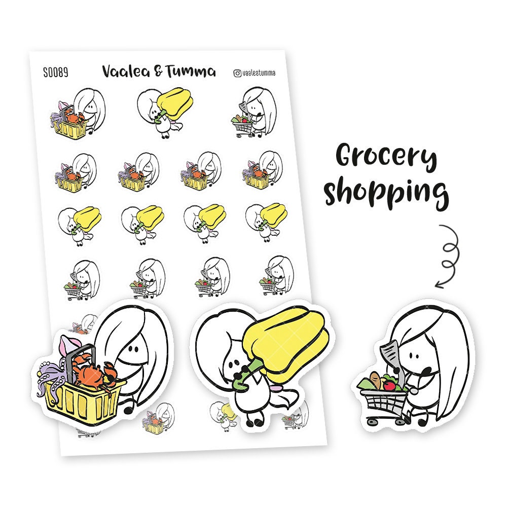 Kawaii Grocery Shopping Planner Stickers - Etsy