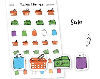 Adesivi Kawaii per lo Shopping – Adesivi per Planner Disegnati a Mano