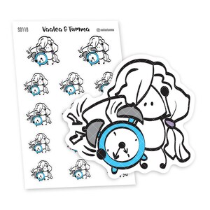 Ensi - Wake Up Planner Stickers, S0110, Morning Planner Stickers, Cute sticker, Good morning stickers, Alarm clock stickers, Morning time