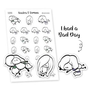 Stickers agenda Ensi - I Had A Bad Day, S0090, Stickers mauvaise journée, Stickers émotions, Stickers mignons, Stickers humeur