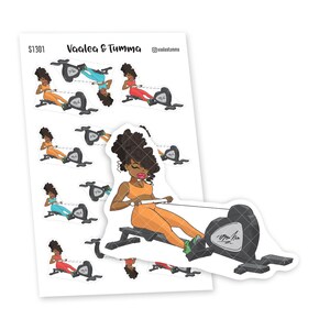 Realice un seguimiento de sus objetivos de fitness con las motivadoras pegatinas planificadoras para máquina de remo 'Nia', S1301/S1317