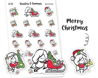 Merry Christmas planner stickers, Ensi - S0182, Christmas Planner Stickers, Cute Winter stickers, Ho Ho Ho, Christmas tree