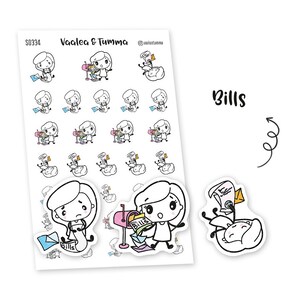 Piiku Planer Aufkleber - Bills, S0334, Pay Bills, Bills Due Stickers