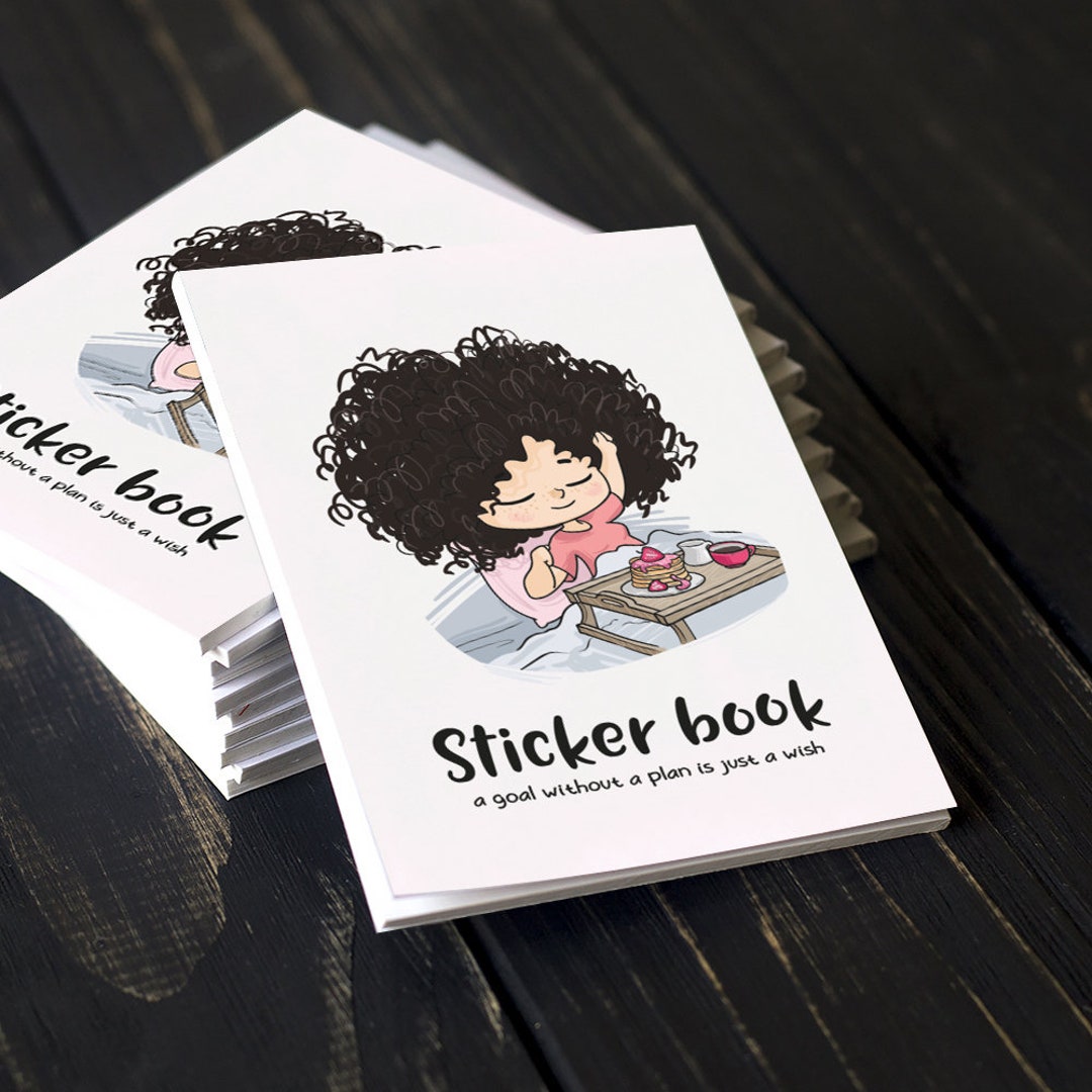 Sticker Book With Planner Stickers Zuri / Light Skin SB013 Etsy