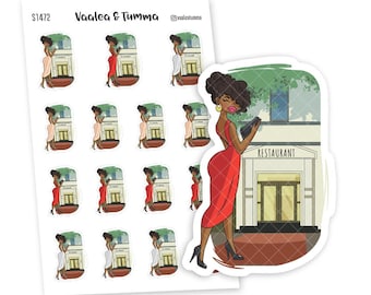 Restaurant Planner Sticker 'Nia' - S1472/S1480 | Dinner Date Night Tracker | Menu & Order Sticker