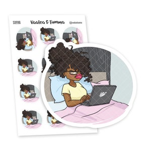 Work from home planner stickers, Nia - S0996/S1030, Laptop planner stickers