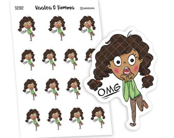 OMG Planner Stickers, Hand-Drawn Kawaii Stickers