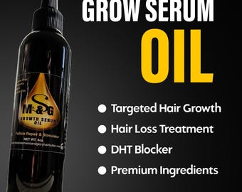 Aceite sérum para el crecimiento del cabello totalmente natural: Solución para la alopecia y el crecimiento del cabello en las sienes.