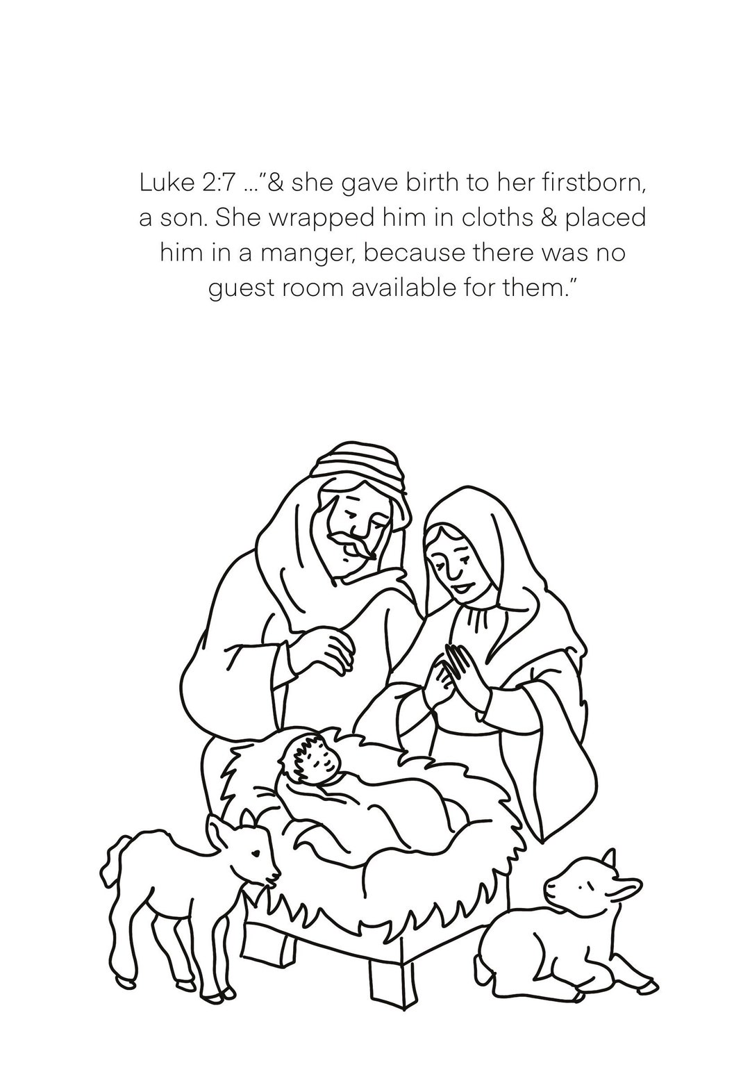 Jesus Birth In A Stable - Black & White Portrait