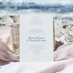 Fully Customizable Beach Wedding Suite Invite, Canva Download