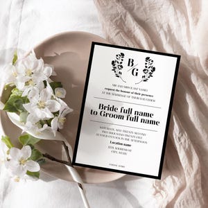 Fully Custom Classic Wedding Invitation Suite, Canva Download