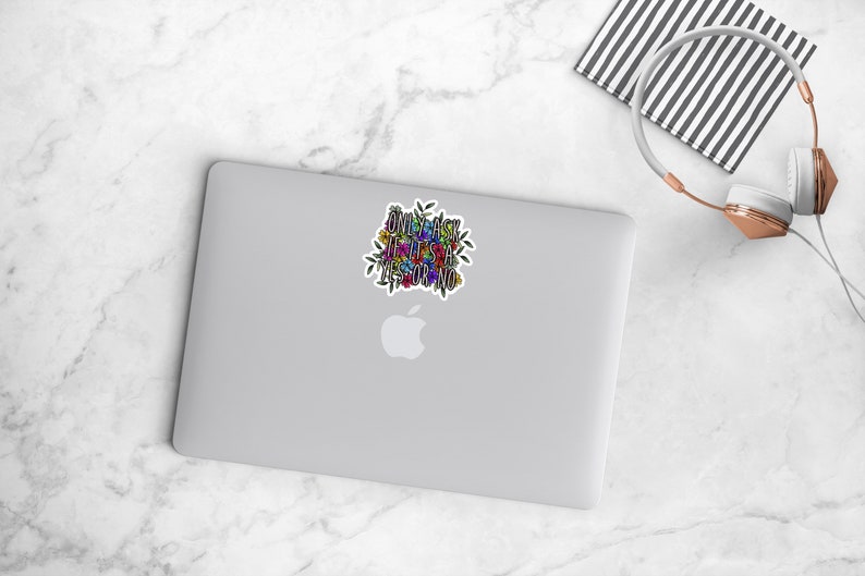 Water Bottle Car Bright and Bold Hibiscus Only Ask If It/'s a Yes or No Floral Hand Drawn Sticker Laptop
