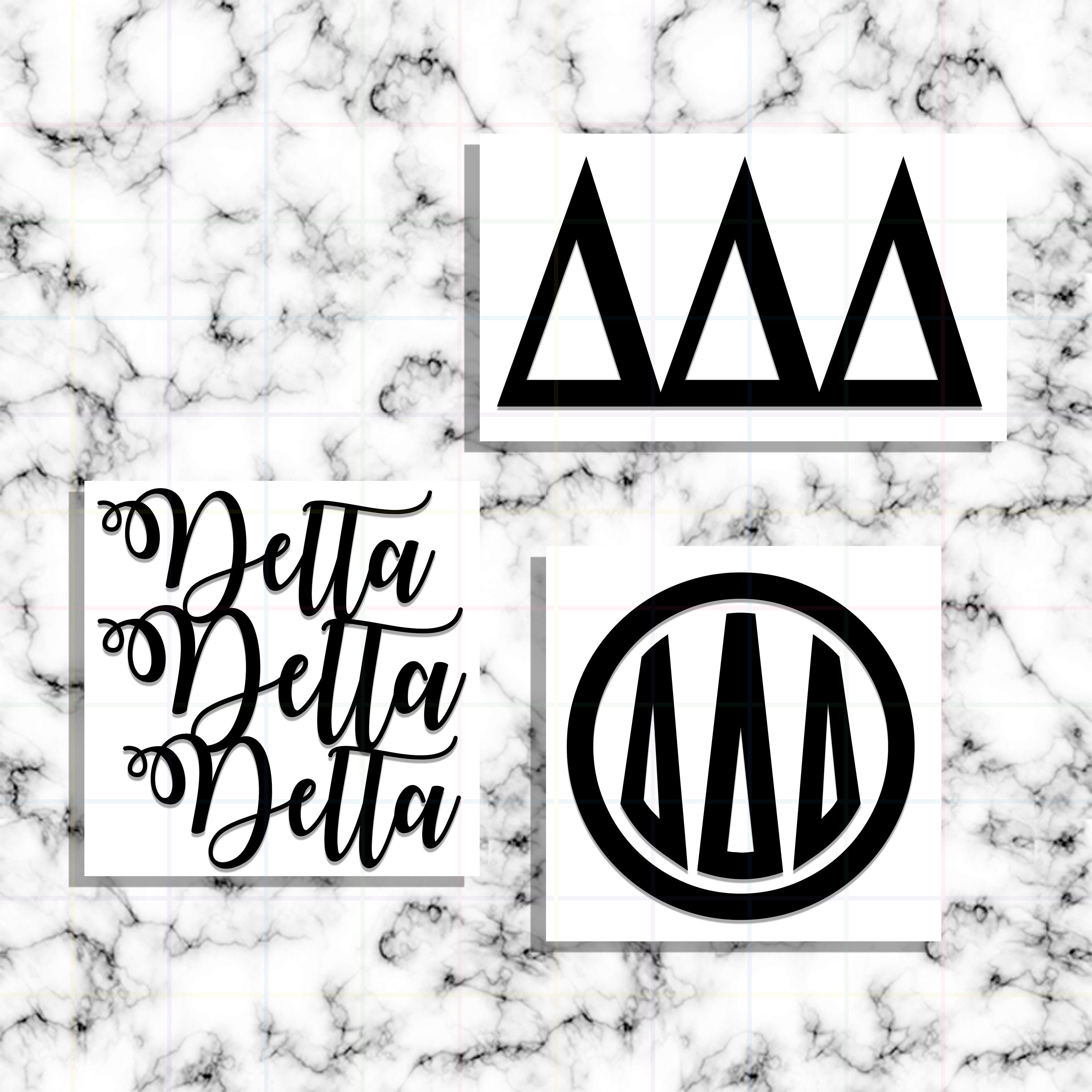 Delta Delta Delta Car Decal Bundle Pack// Laptop Decal Water Etsy