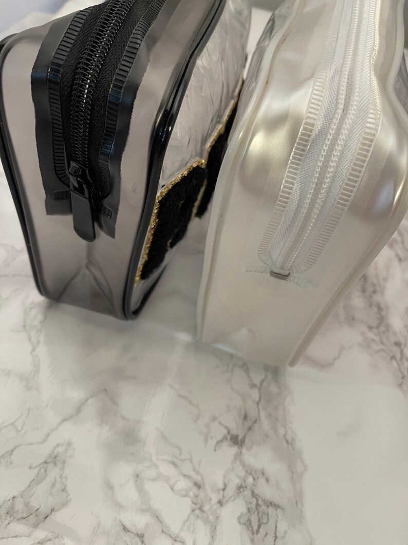 TSA Quart Sized Clear Bag With Varsity Letter Glitter Patches Etsy