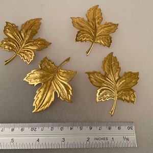 Lot of 20 Solid Brass Detailed Maple Leaves