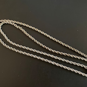 24&quot; Sterling Silver 925 Rope Chain 4mm