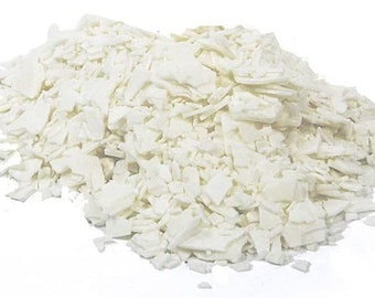 May include: White wax flakes, a natural ingredient for making candles, soaps, and other crafts.