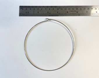 May include: A silver metal hoop with a diameter of approximately 6 inches.