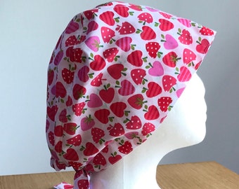 Chocolate Coated Strawberry Theme Scrub Hat